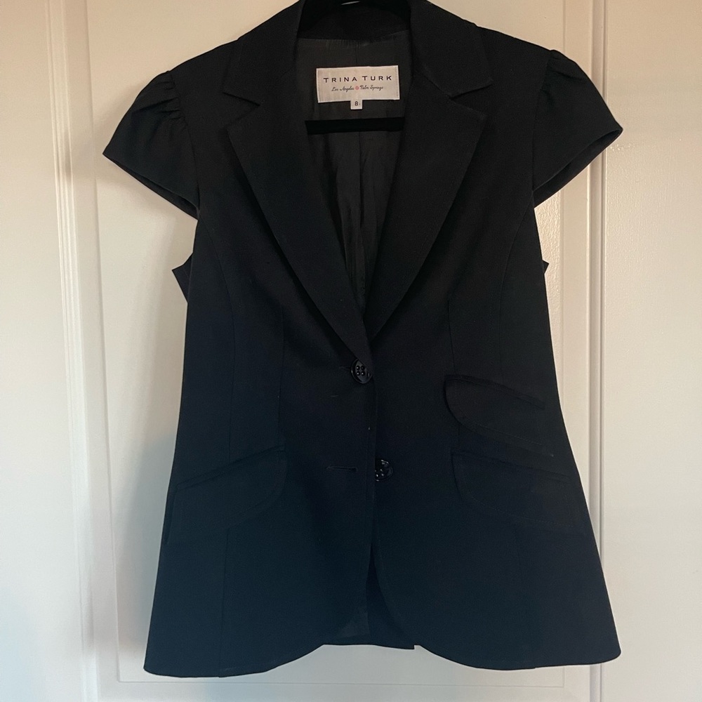 Trina Turk Summer spring work jacket with puff short sleeves